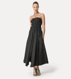 Discount forte_forte abito bustier in popeline nero