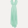 Fashion forte_forte abito con scollo incrociato in chiffon mint