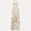 Sale forte_forte abito con spalline sottili stampa “the secret garden” pesco