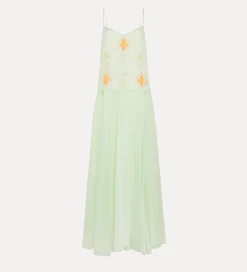 Best forte_forte abito in voile con ricamo “oniric blossom” mint