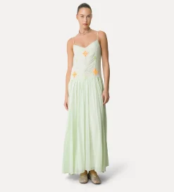 Best forte_forte abito in voile con ricamo “oniric blossom” mint