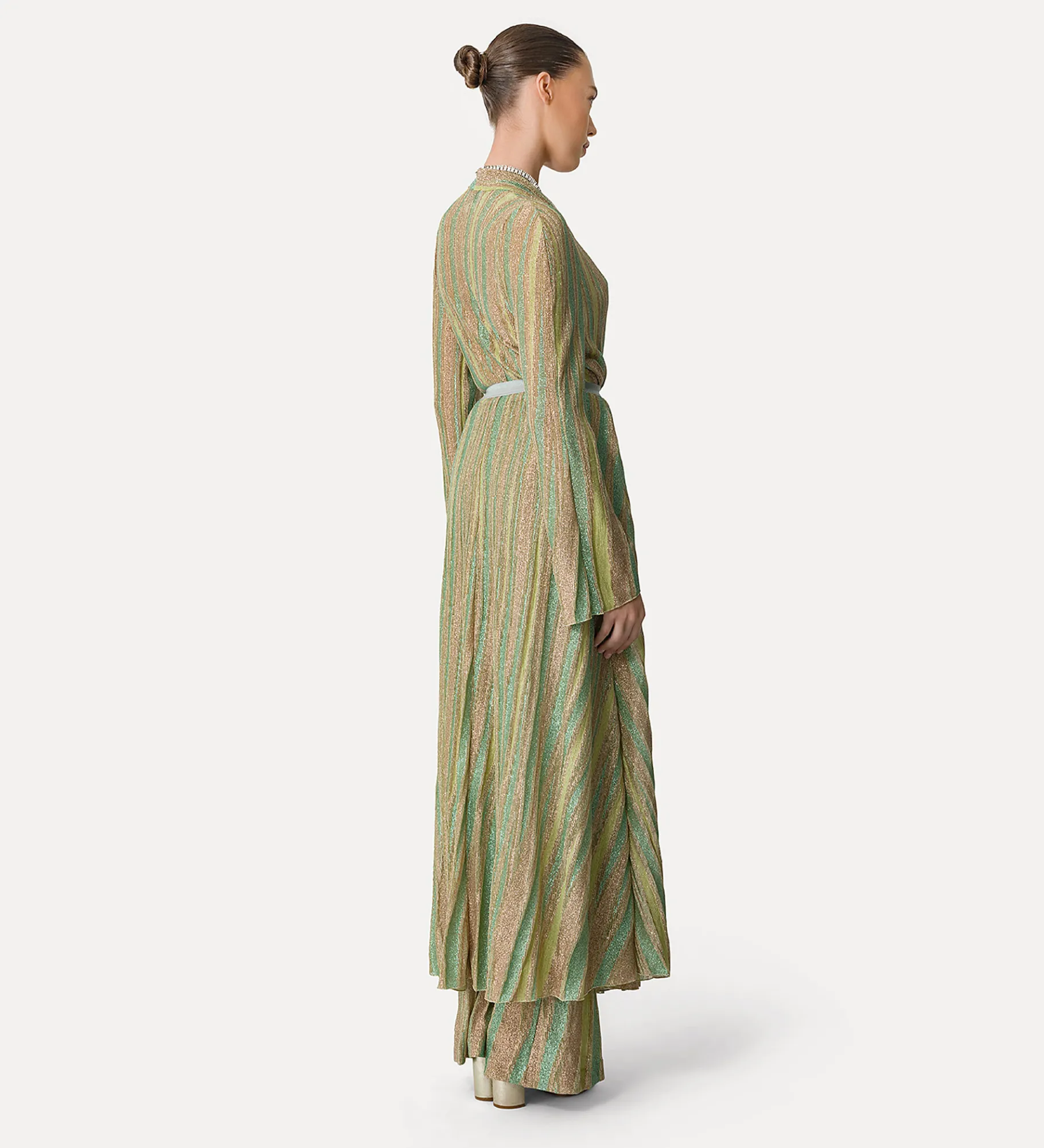 Hot forte_forte abito incrociato davanti in jersey lurex clorofilla