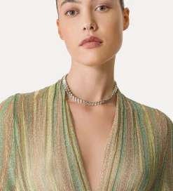 Hot forte_forte abito incrociato davanti in jersey lurex clorofilla