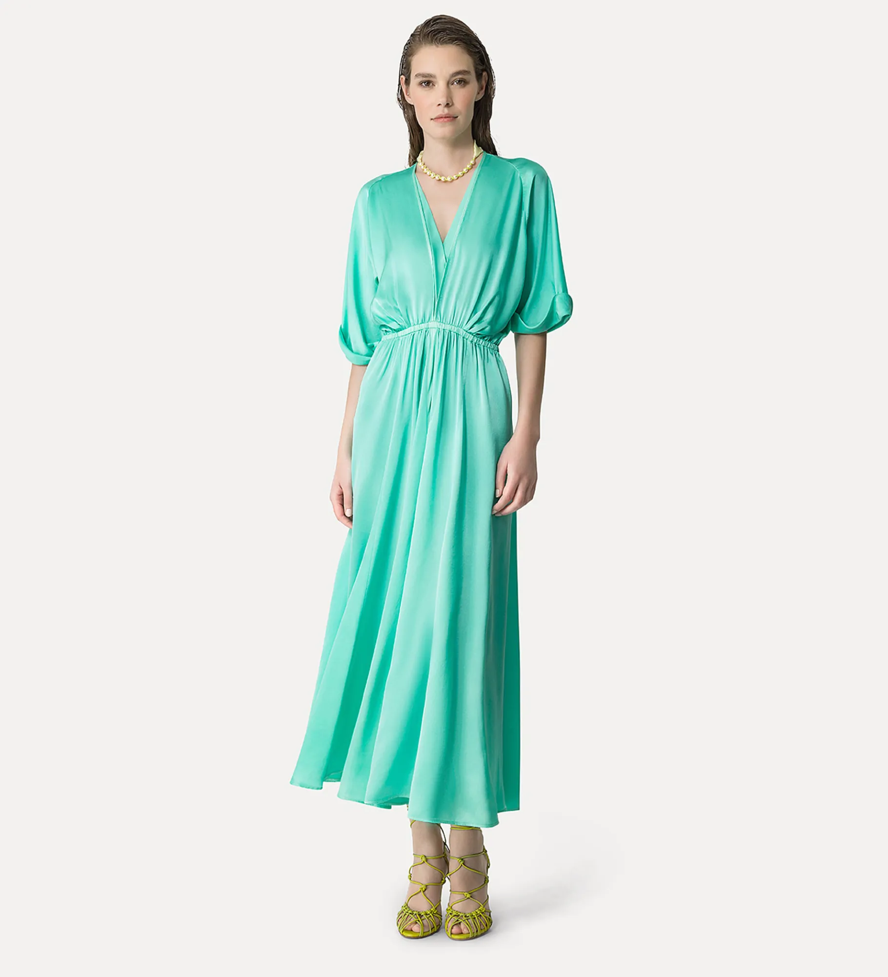 Best forte_forte abito mezza manica elegante azzurro breeze
