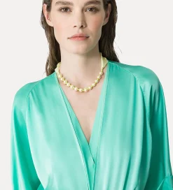 Best forte_forte abito mezza manica elegante azzurro breeze