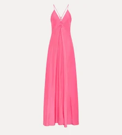 Hot forte_forte abito slip dress in seta ortensia