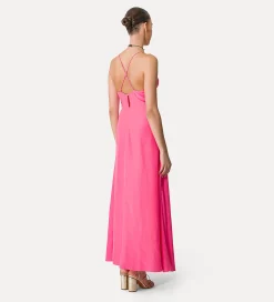 Hot forte_forte abito slip dress in seta ortensia