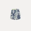 Fashion forte_forte bermuda in raso donna con stampa “the secret lily” oltremare