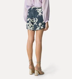 Fashion forte_forte bermuda in raso donna con stampa “the secret lily” oltremare