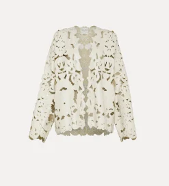 Clearance forte_forte bomber in pelle donna con ricamo “poetic orchid” orchidea