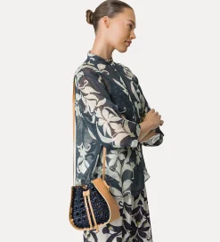 Discount forte_forte borsa secchiello in pelle e crochet nuit