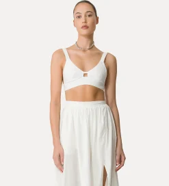 Clearance forte_forte bralette cotone bianco