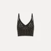 Outlet forte_forte bralette cotone con cristalli noir