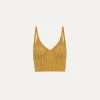 Clearance forte_forte bralette in cotone con cristalli terra