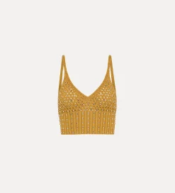 Clearance forte_forte bralette in cotone con cristalli terra