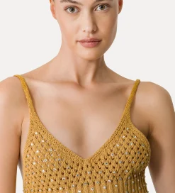 Clearance forte_forte bralette in cotone con cristalli terra