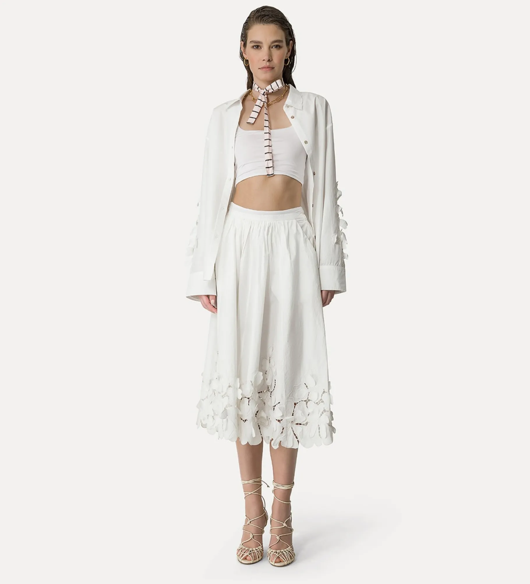 Outlet forte_forte bralette in jersey lucido bianco
