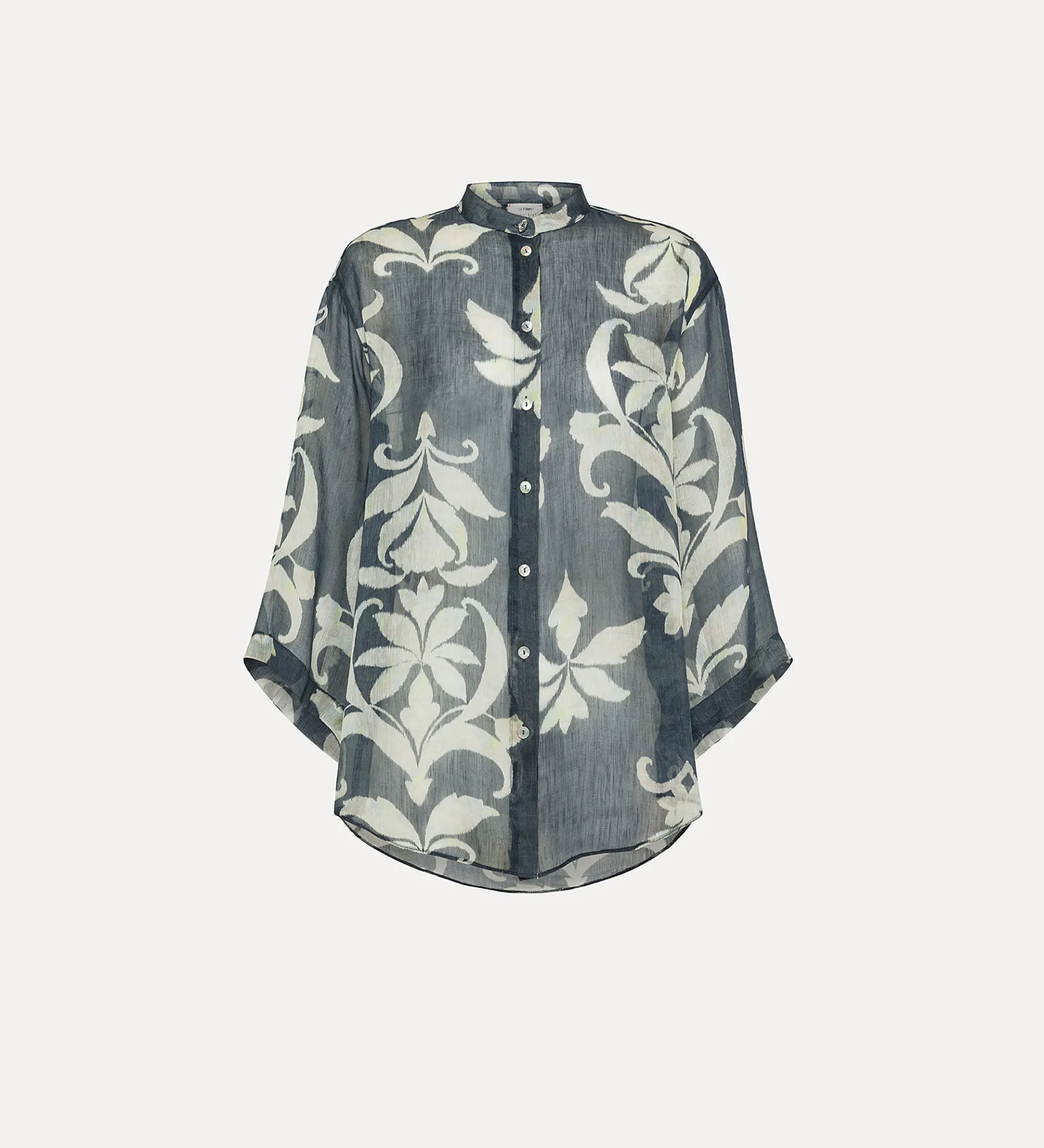 Discount forte_forte camicia a maniche corte con stampa “the secret lily” oltremare