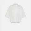 Discount forte_forte camicia a maniche corte in popeline bianco
