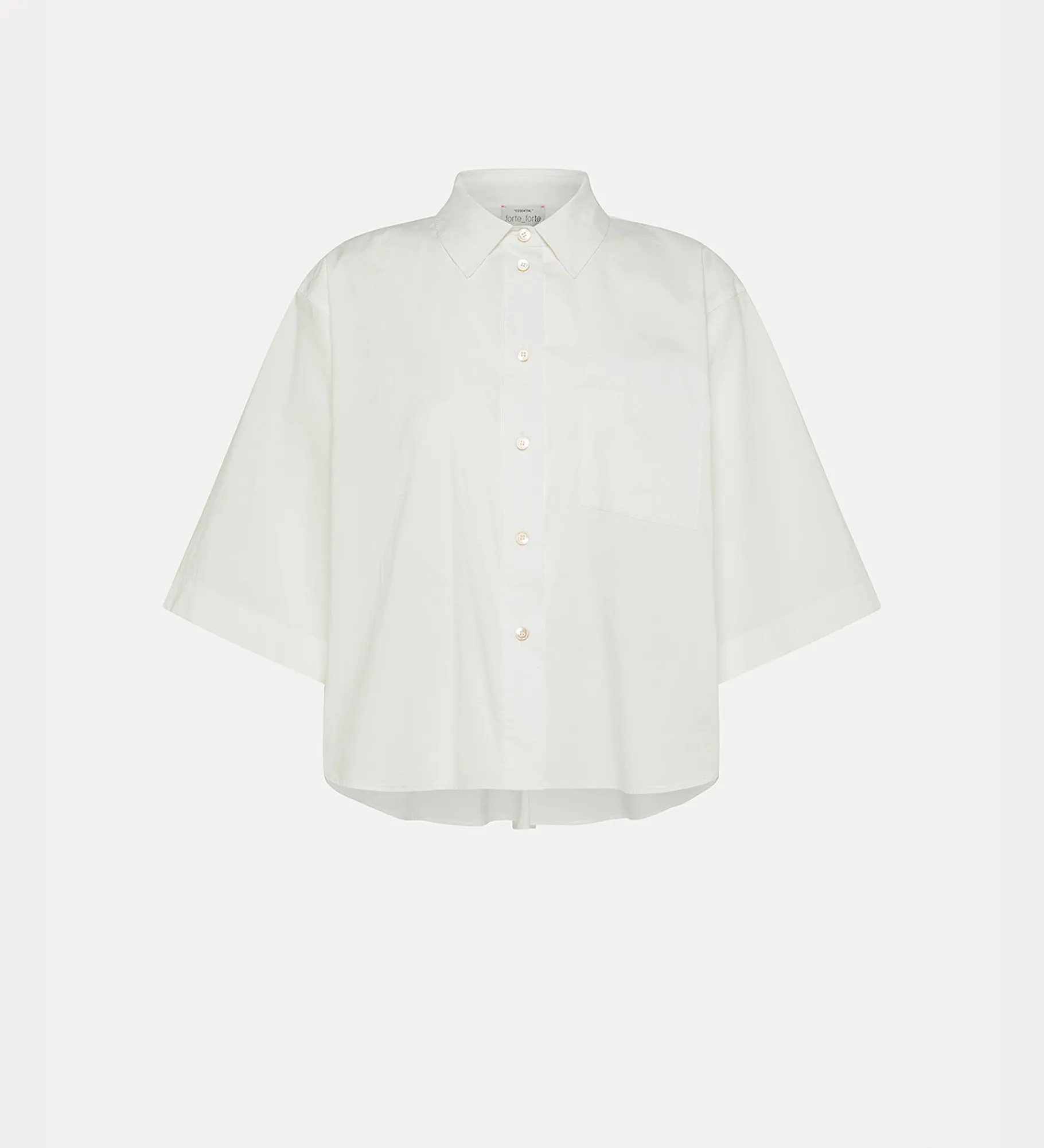 Discount forte_forte camicia a maniche corte in popeline bianco