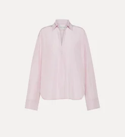 Sale forte_forte camicia a polo in taffetà oyster