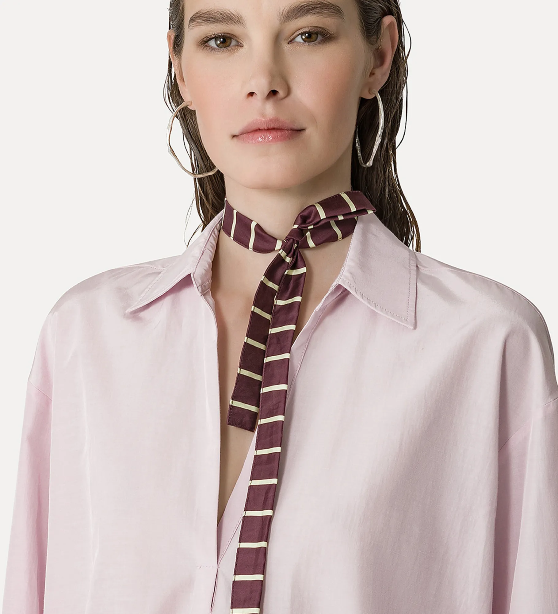 Sale forte_forte camicia a polo in taffetà oyster