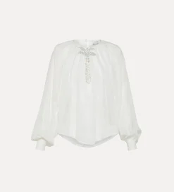 New forte_forte camicia bohemien bianca bianco