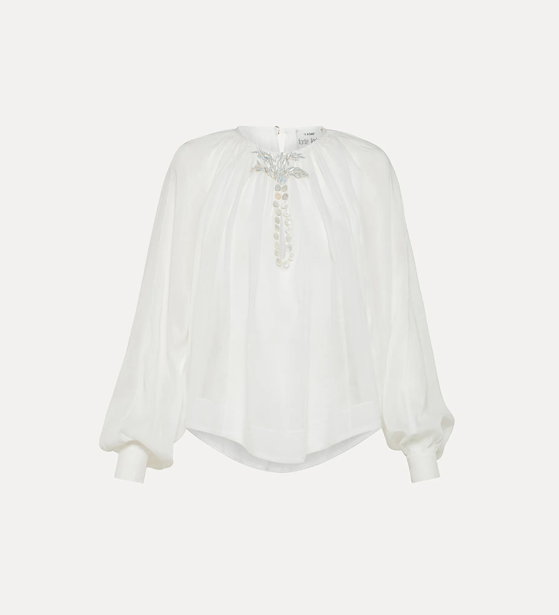 New forte_forte camicia bohemien bianca bianco