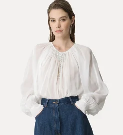 New forte_forte camicia bohemien bianca bianco