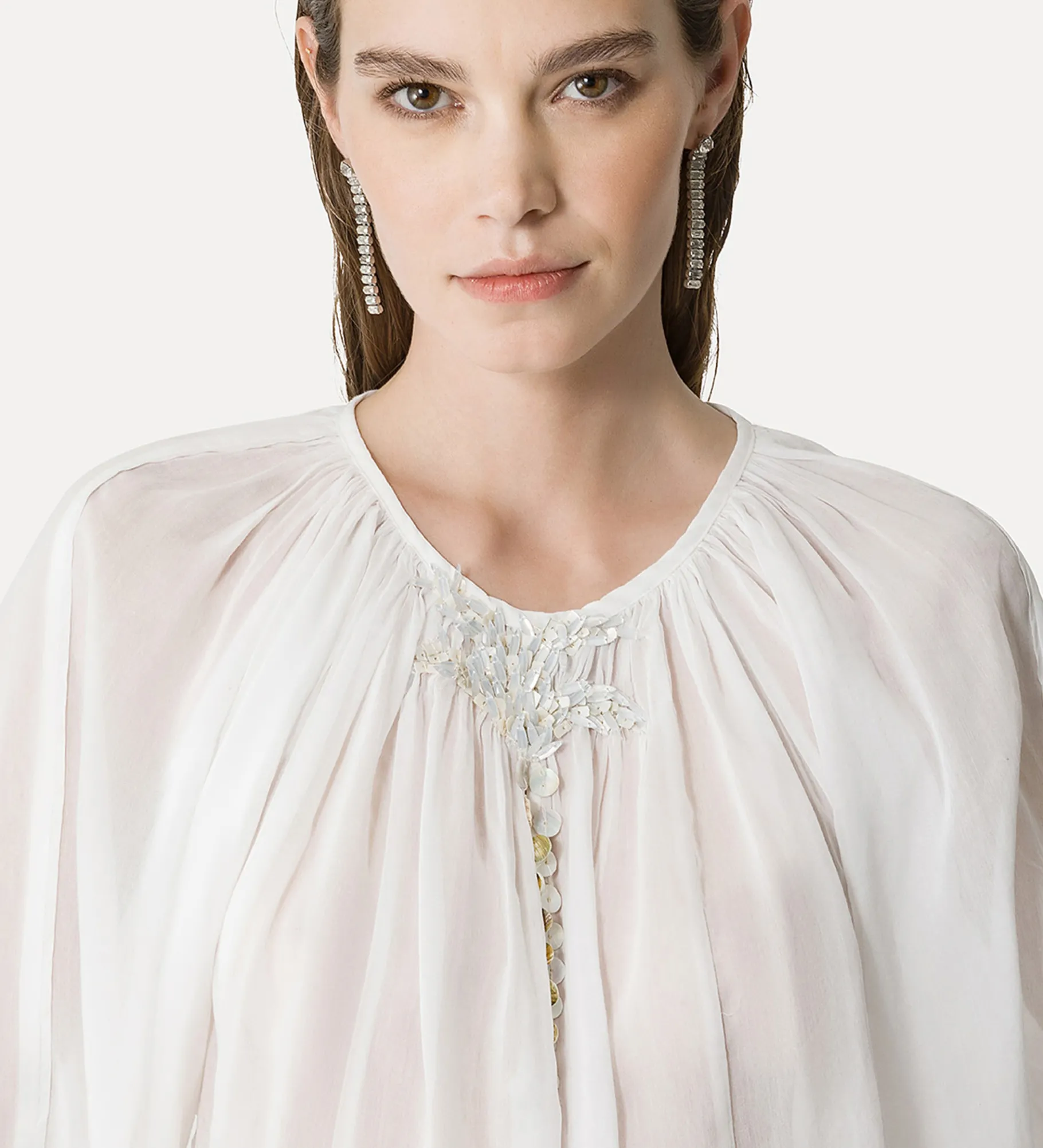 New forte_forte camicia bohemien bianca bianco