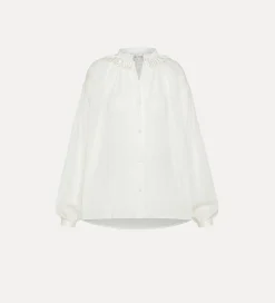 Sale forte_forte camicia bohemien con frangia bianco