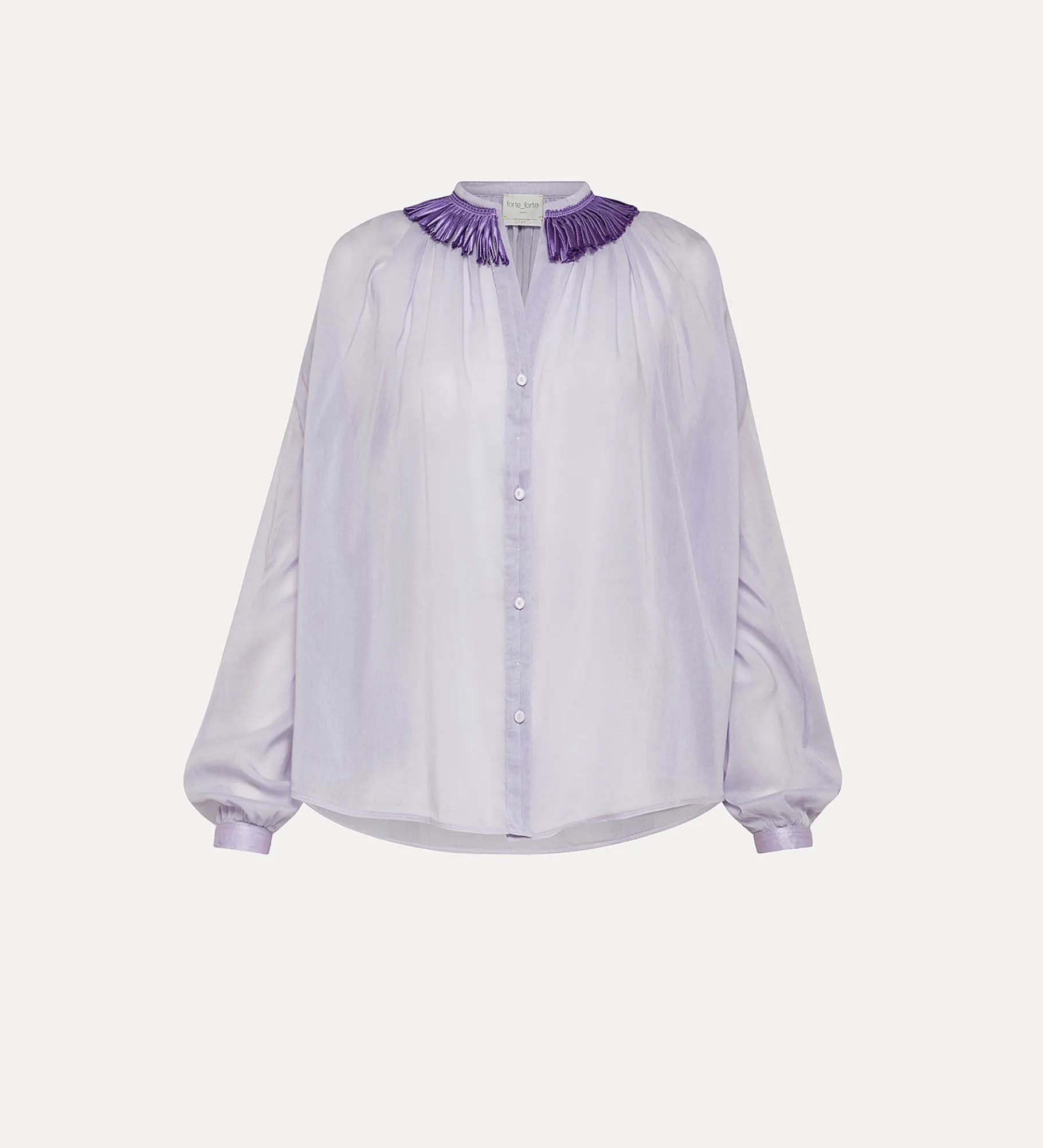 Outlet forte_forte camicia bohemien donna lilac
