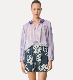 Outlet forte_forte camicia bohemien donna lilac