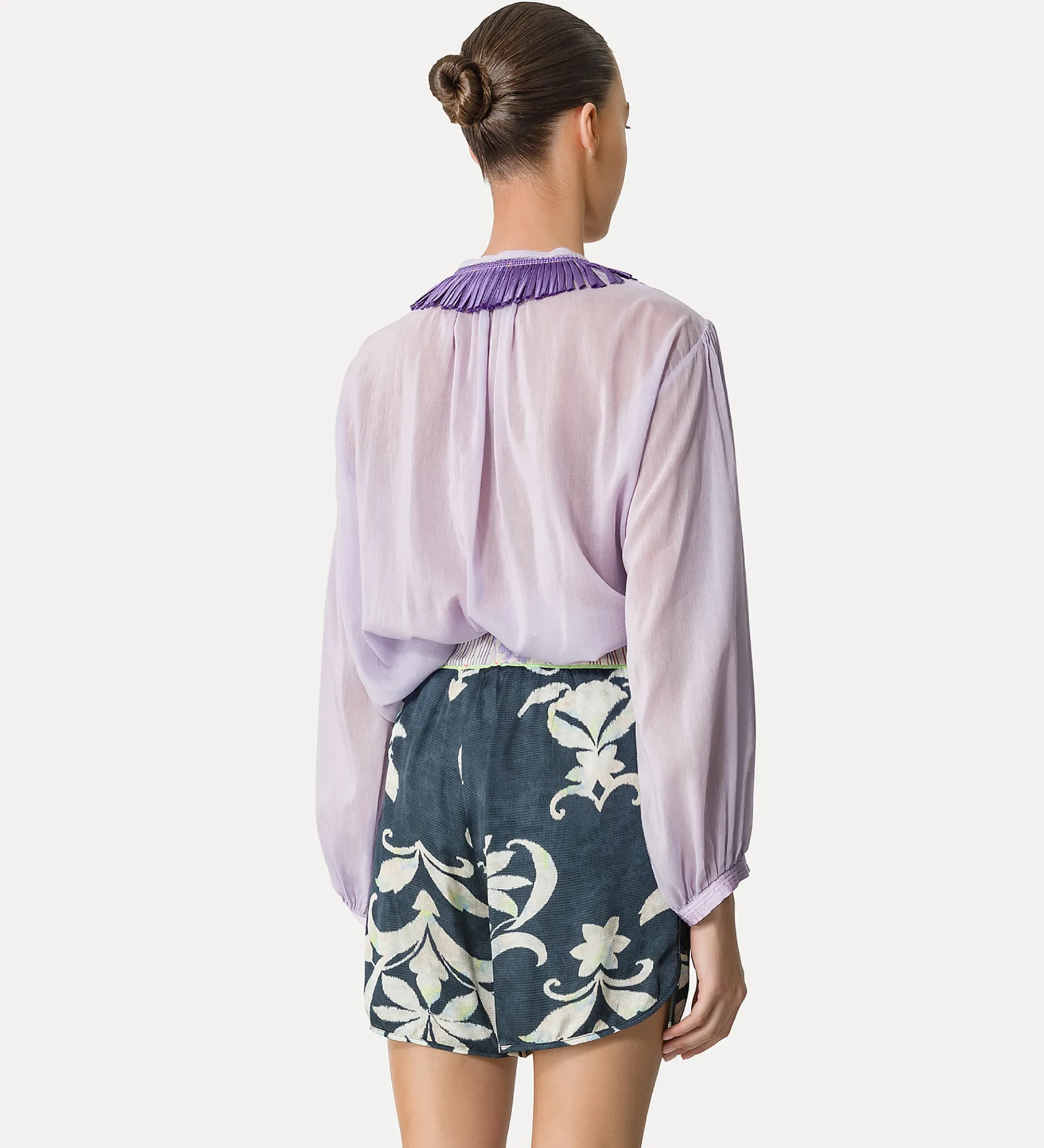 Outlet forte_forte camicia bohemien donna lilac