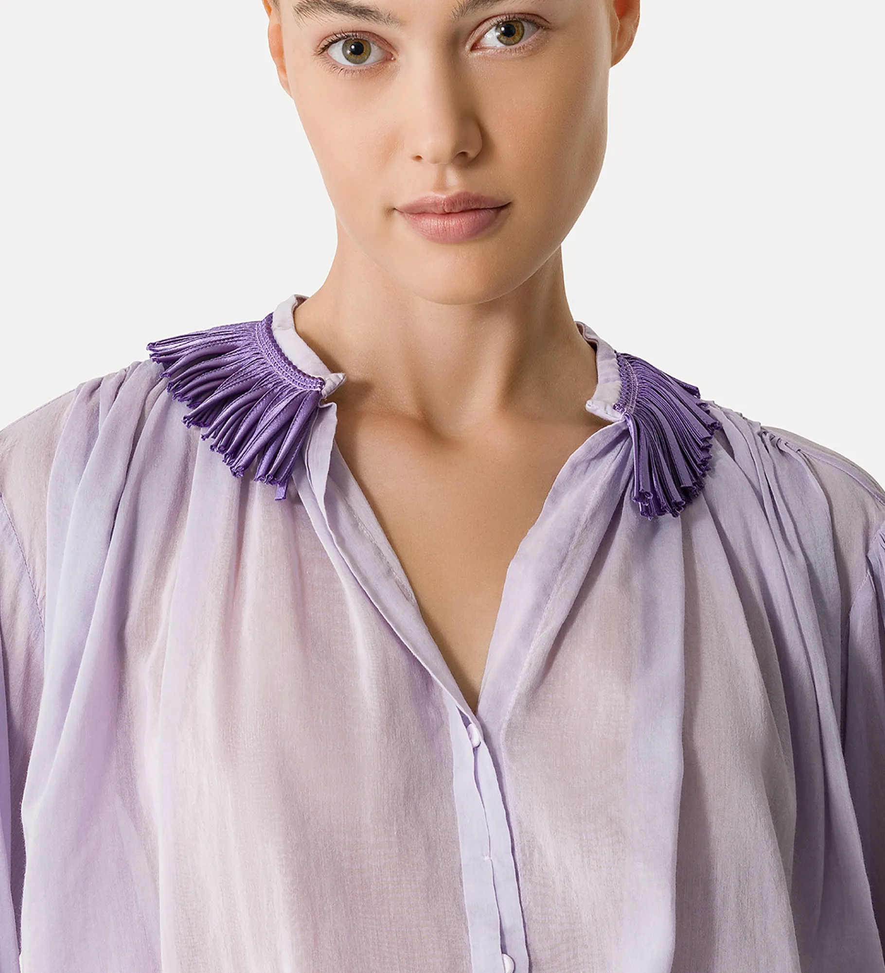 Outlet forte_forte camicia bohemien donna lilac