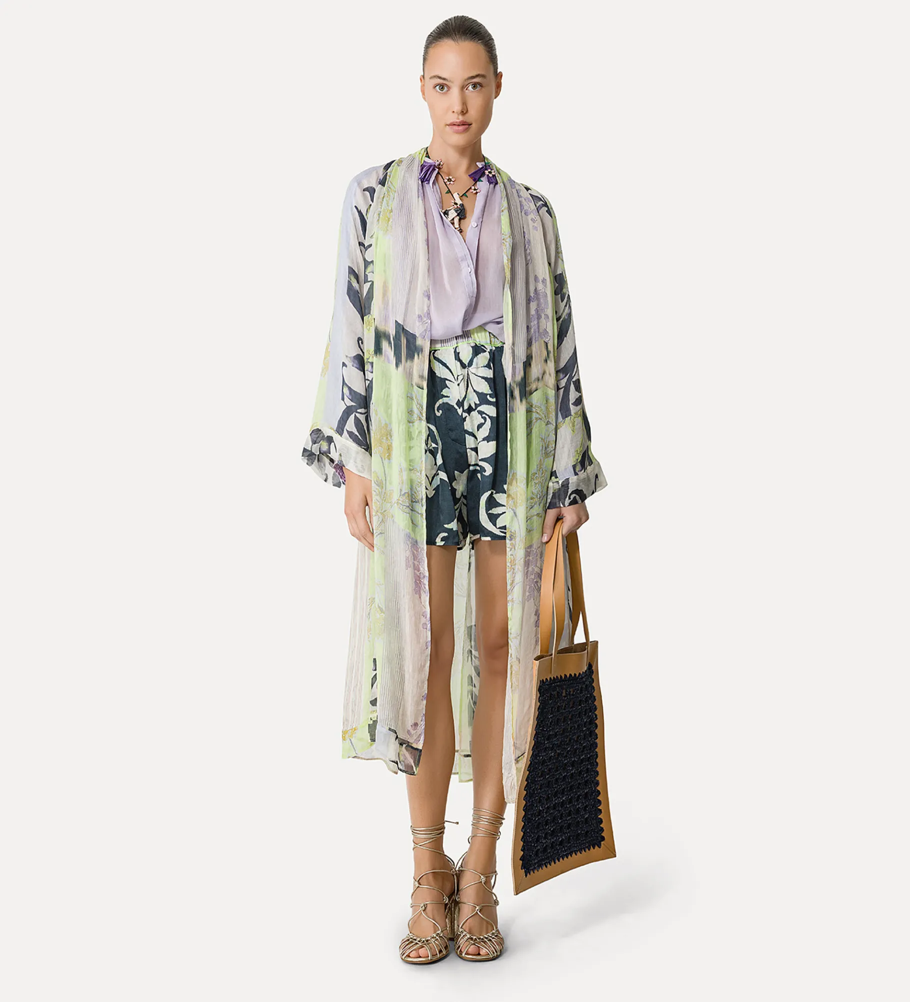 Outlet forte_forte camicia bohemien donna lilac