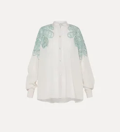 Best forte_forte camicia bohemienne con intarsio rugiada