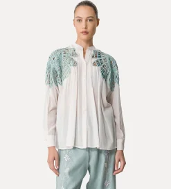 Best forte_forte camicia bohemienne con intarsio rugiada