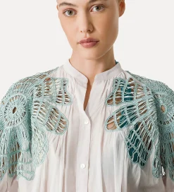 Best forte_forte camicia bohemienne con intarsio rugiada