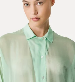 Outlet forte_forte camicia chiffon donna mint