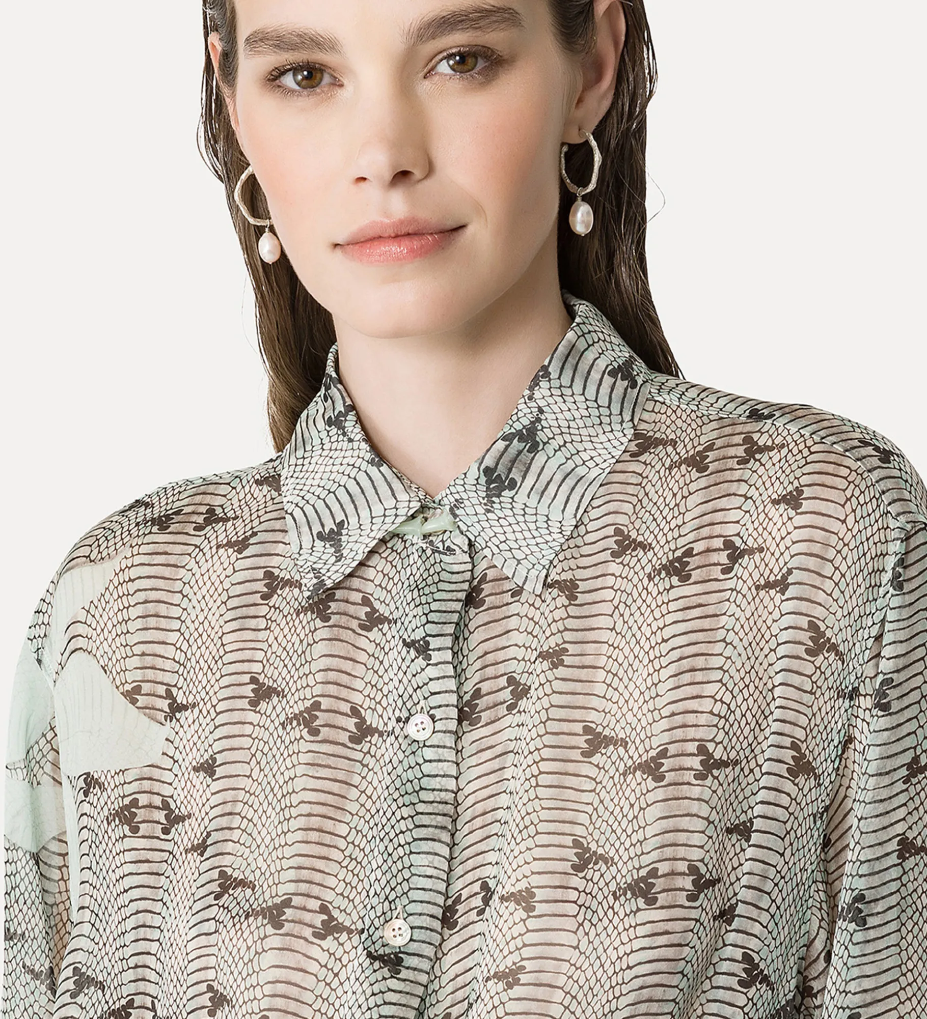 New forte_forte camicia in chiffon di seta breeze