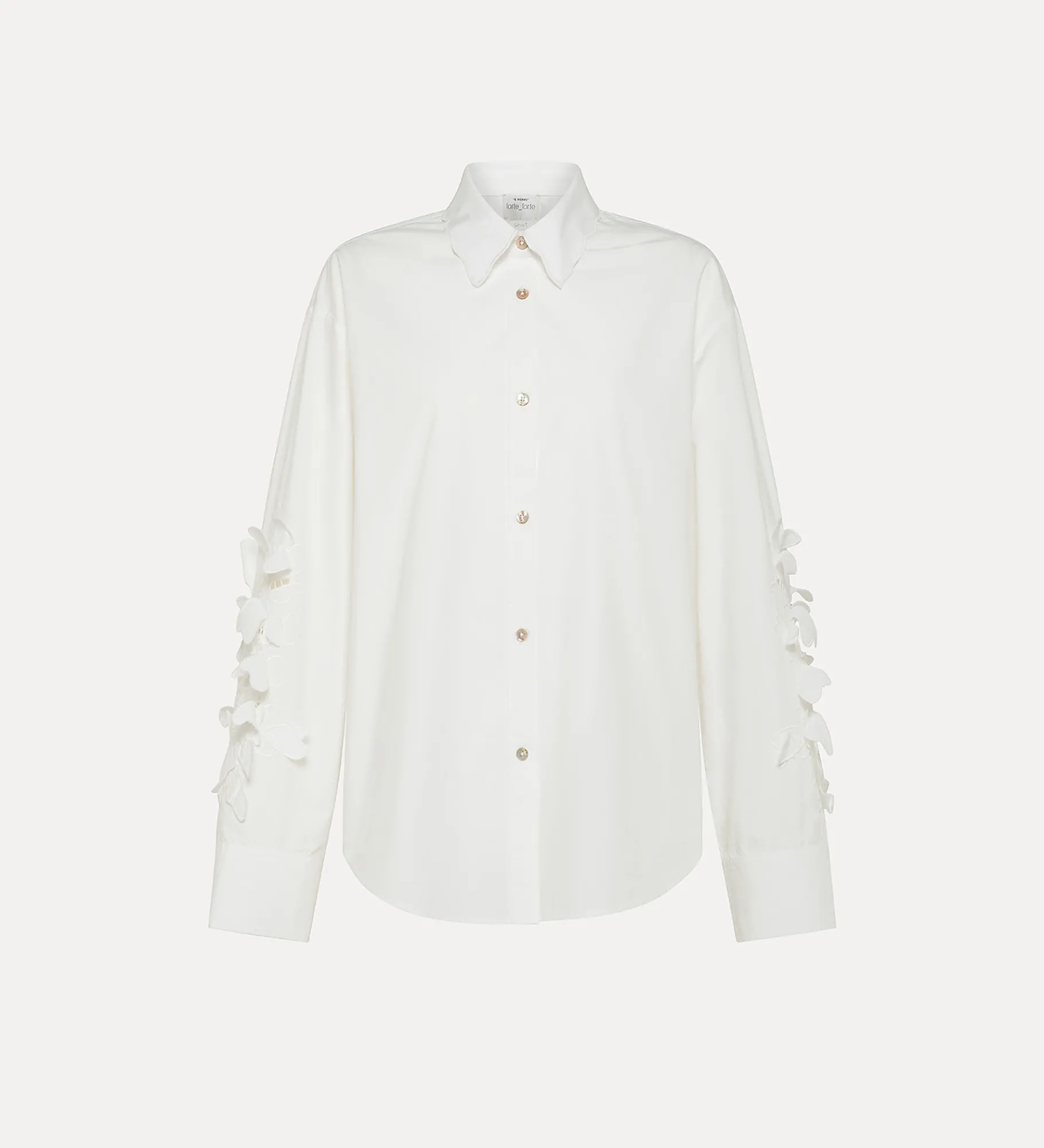 New forte_forte camicia in cotone ricamato bianco