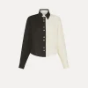 New forte_forte camicia in lino donna color block noir