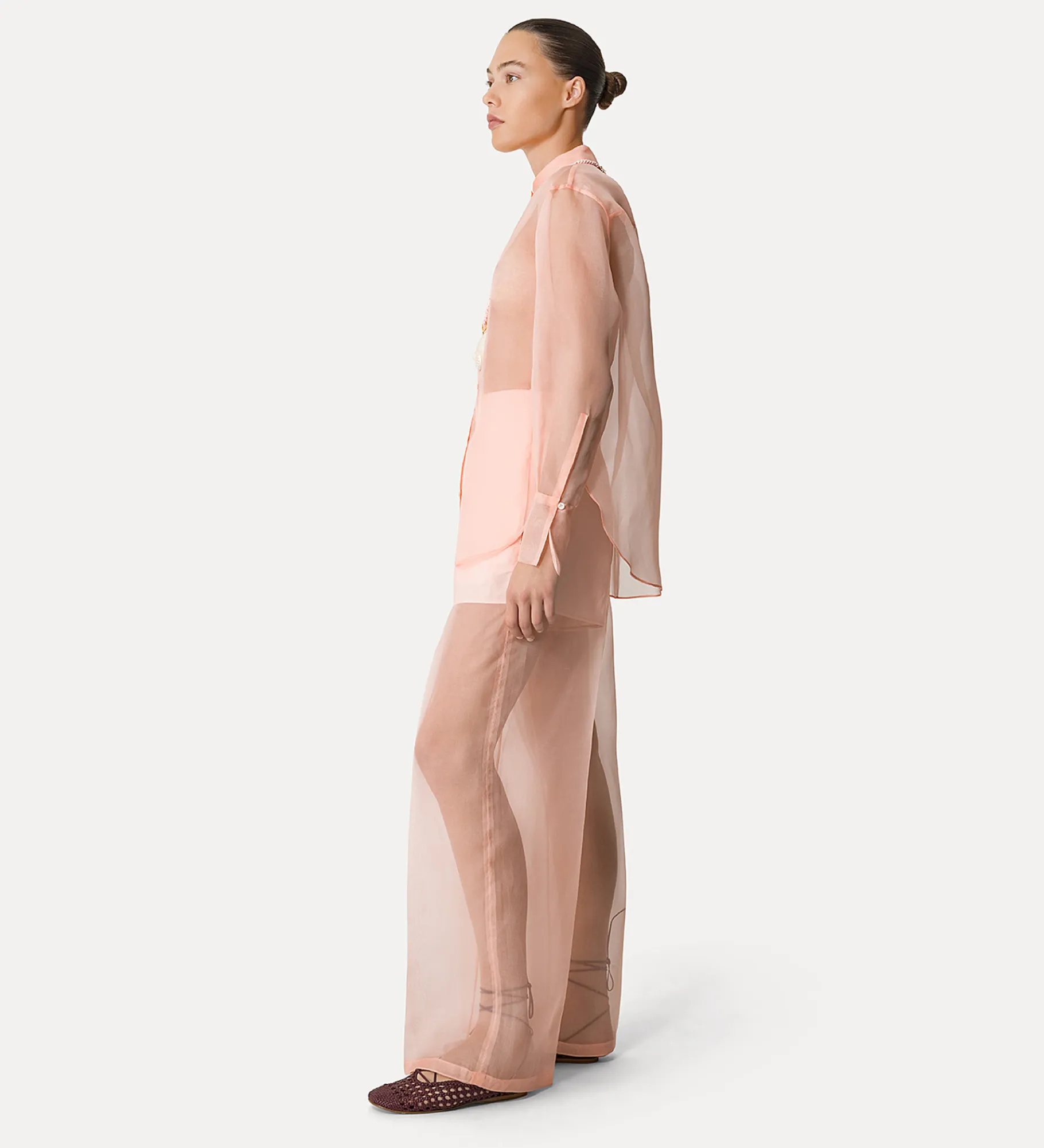 Sale forte_forte camicia in organza di seta pesco