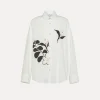 Fashion forte_forte camicia in popeline con ricamo oyster