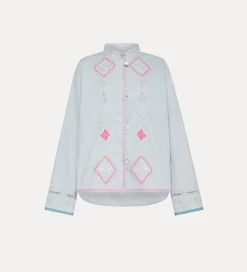 Best forte_forte camicia in popeline con ricamo “oniric blossom” rugiada
