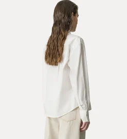 Fashion forte_forte camicia in popeline con ricamo oyster