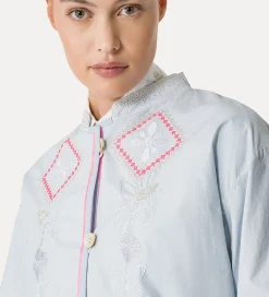 Best forte_forte camicia in popeline con ricamo “oniric blossom” rugiada