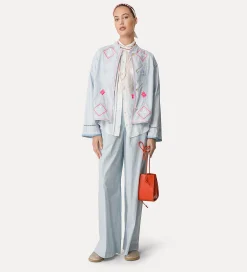 Best forte_forte camicia in popeline con ricamo “oniric blossom” rugiada