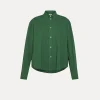 Hot forte_forte camicia maschile essential in popeline di cotone BCI malachite